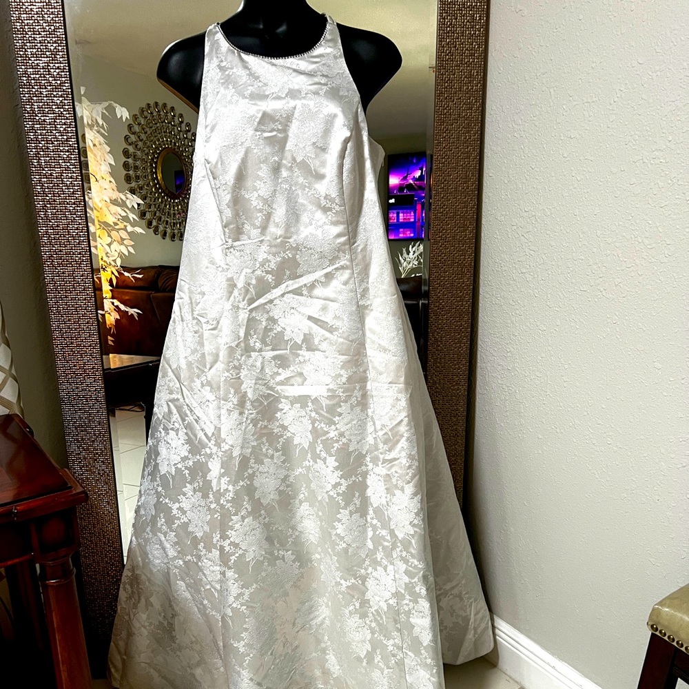 Plus Size Silver Gown